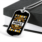 Never Go For a Walk Yellow White Necklace Stainless Steel or 18k Gold Dog Tag 24" Chain-Express Your Love Gifts