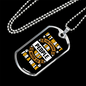 Never Go For a Walk Yellow White Necklace Stainless Steel or 18k Gold Dog Tag 24" Chain-Express Your Love Gifts