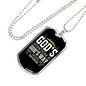 Never Lack God's Supply Christian Necklace Stainless Steel or 18k Gold Dog Tag 24" Chain-Express Your Love Gifts