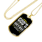 Never Lack God's Supply Christian Necklace Stainless Steel or 18k Gold Dog Tag 24" Chain-Express Your Love Gifts