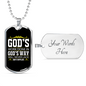 Never Lack God's Supply Christian Necklace Stainless Steel or 18k Gold Dog Tag 24" Chain-Express Your Love Gifts