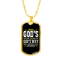 Never Lack God's Supply Christian Necklace Stainless Steel or 18k Gold Dog Tag 24" Chain-Express Your Love Gifts