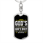 Never Lack God'S Supply Keychain Stainless Steel or 18k Gold Dog Tag Keyring-Express Your Love Gifts