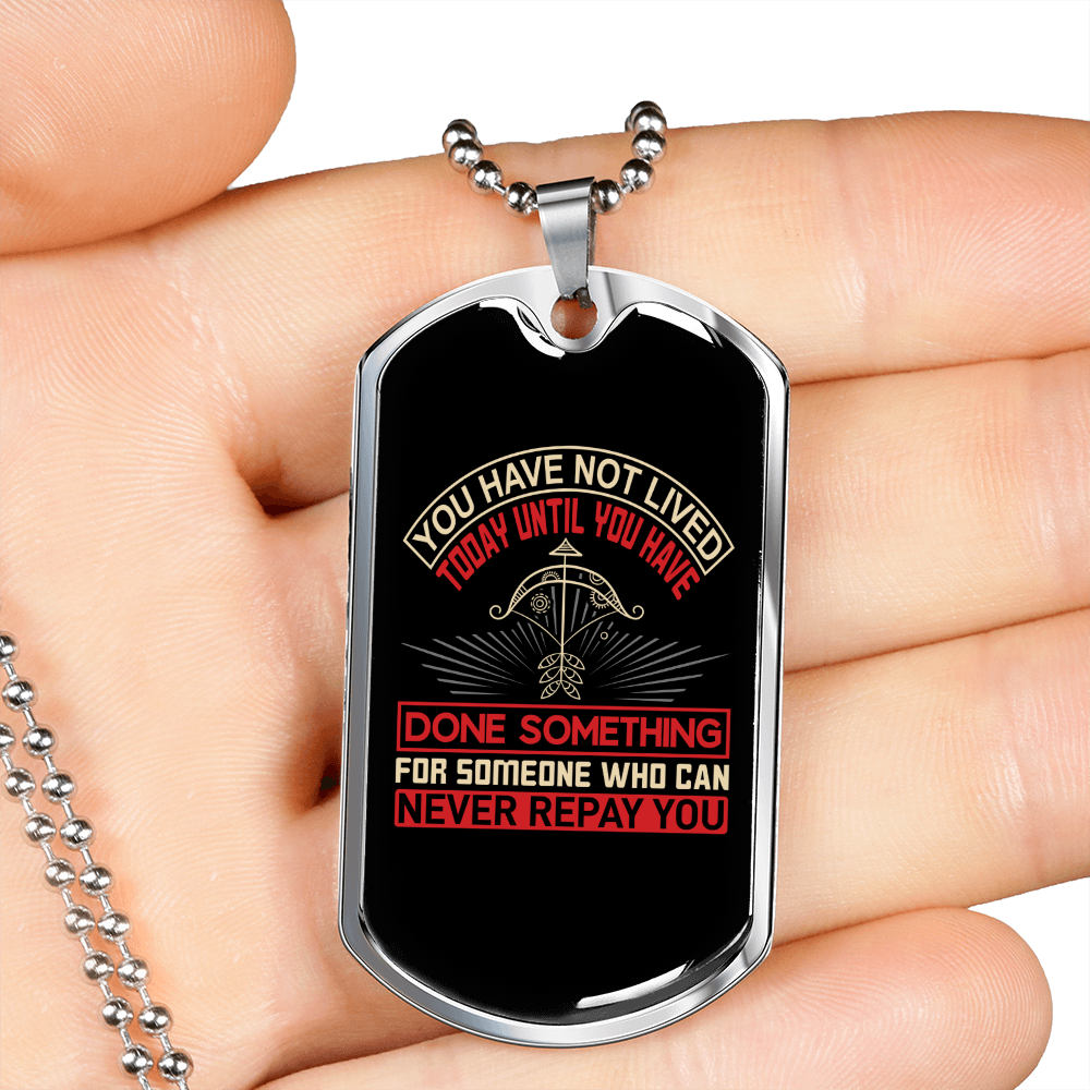 Never Repay You Zodiac Necklace Stainless Steel or 18k Gold Dog Tag 24" Chain-Express Your Love Gifts