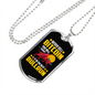 Never Sell Bitcoin Crypto Necklace Stainless Steel or 18k Gold Dog Tag 24" Chain-Express Your Love Gifts