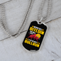 Never Sell Bitcoin Crypto Necklace Stainless Steel or 18k Gold Dog Tag 24" Chain-Express Your Love Gifts