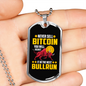 Never Sell Bitcoin Crypto Necklace Stainless Steel or 18k Gold Dog Tag 24" Chain-Express Your Love Gifts