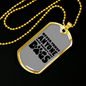 Never Trust Anyone Necklace Stainless Steel or 18k Gold Dog Tag 24" Chain-Express Your Love Gifts