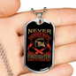 Never Underestimate A Firefighter Gift Stainless Steel or 18k Gold Dog Tag 24" Chain-Express Your Love Gifts