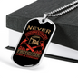 Never Underestimate A Firefighter Gift Stainless Steel or 18k Gold Dog Tag 24" Chain-Express Your Love Gifts