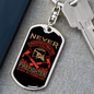 Never Underestimate A Firefighter Keychain Stainless Steel or 18k Gold Dog Tag Keyring-Express Your Love Gifts