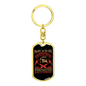 Never Underestimate A Firefighter Keychain Stainless Steel or 18k Gold Dog Tag Keyring-Express Your Love Gifts