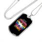 Never Underestimate a Grandma Horse Necklace Stainless Steel or 18k Gold Dog Tag 24" Chain-Express Your Love Gifts