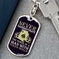 Never Underestimate Poker Skills Gambler Keychain Stainless Steel or 18k Gold Dog Tag Keyring-Express Your Love Gifts