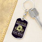 Never Underestimate Poker Skills Gambler Keychain Stainless Steel or 18k Gold Dog Tag Keyring-Express Your Love Gifts