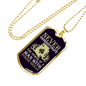 Never Underestimate Poker Skills Gambler Necklace Stainless Steel or 18k Gold Dog Tag 24" Chain-Express Your Love Gifts