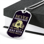 Never Underestimate Poker Skills Gambler Necklace Stainless Steel or 18k Gold Dog Tag 24" Chain-Express Your Love Gifts