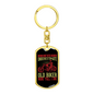 Never Understimate Old Biker Keychain Stainless Steel or 18k Gold Dog Tag Keyring-Express Your Love Gifts