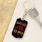 Never Understimate Old Biker Keychain Stainless Steel or 18k Gold Dog Tag Keyring-Express Your Love Gifts