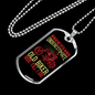 Never Understimate Old Biker Necklace Stainless Steel or 18k Gold Dog Tag 24" Chain-Express Your Love Gifts