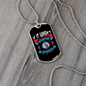 Never Walk Blue Necklace Stainless Steel or 18k Gold Dog Tag 24" Chain-Express Your Love Gifts