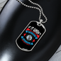 Never Walk Blue Necklace Stainless Steel or 18k Gold Dog Tag 24" Chain-Express Your Love Gifts