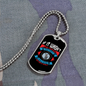 Never Walk Blue Necklace Stainless Steel or 18k Gold Dog Tag 24" Chain-Express Your Love Gifts