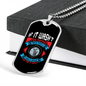 Never Walk Blue Necklace Stainless Steel or 18k Gold Dog Tag 24" Chain-Express Your Love Gifts