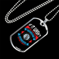 Never Walk Blue Necklace Stainless Steel or 18k Gold Dog Tag 24" Chain-Express Your Love Gifts