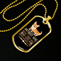 Never Washed a Dog Brown Necklace Stainless Steel or 18k Gold Dog Tag 24" Chain-Express Your Love Gifts