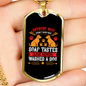 Never Washed a Dog Orange Necklace Stainless Steel or 18k Gold Dog Tag 24" Chain-Express Your Love Gifts