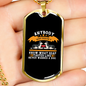 Never Washed a Dog Yellow Necklace Stainless Steel or 18k Gold Dog Tag 24" Chain-Express Your Love Gifts