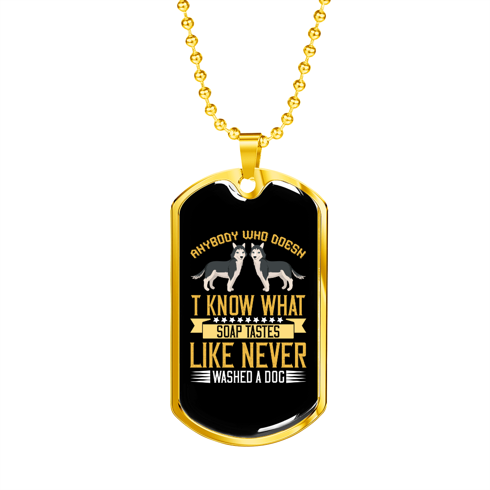 Never Washed Yellow Necklace Stainless Steel or 18k Gold Dog Tag 24" Chain-Express Your Love Gifts