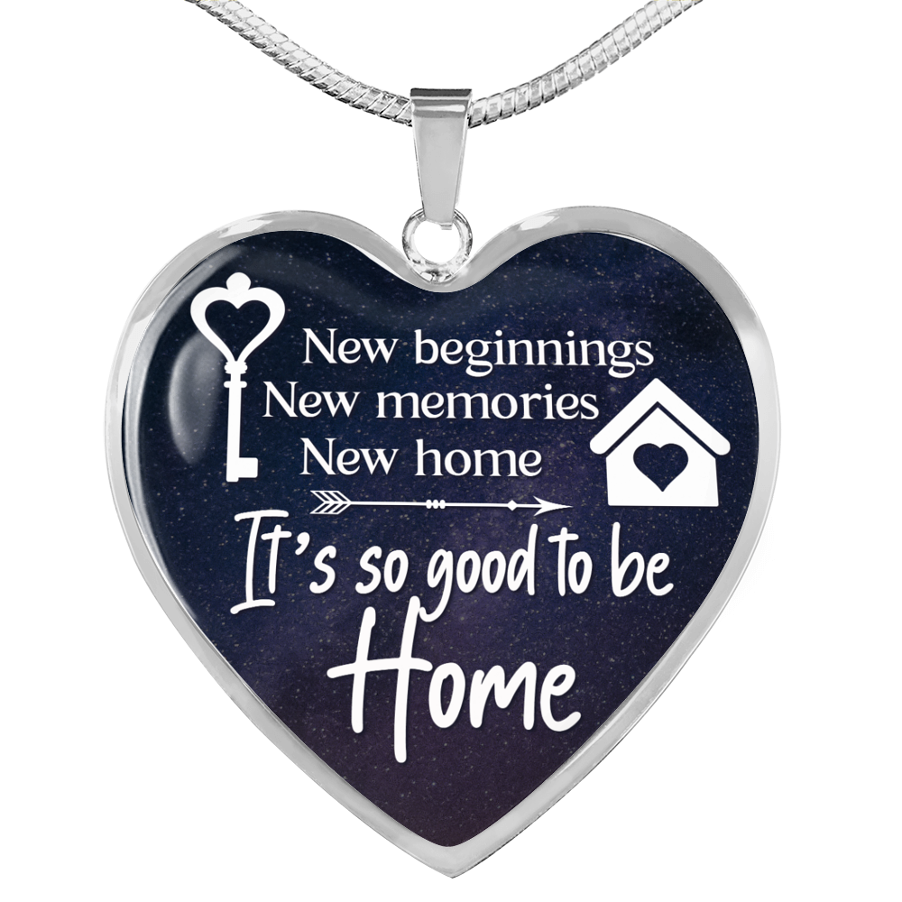 New Beginnings Necklace Stainless Steel or 18k Gold Heart 18-22"-Express Your Love Gifts