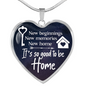 New Beginnings Necklace Stainless Steel or 18k Gold Heart 18-22"-Express Your Love Gifts