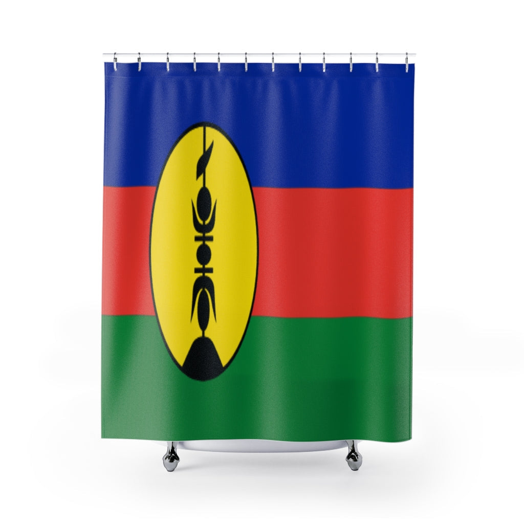 New Caledonia Flag Stylish Design 71" x 74" Elegant Waterproof Shower Curtain for a Spa-like Bathroom Paradise Exceptional Craftsmanship-Express Your Love Gifts