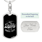 New Daddy Rookie Dept. Swivel Keychain Dog Tag Stainless Steel or 18k Gold-Express Your Love Gifts