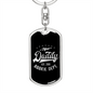 New Daddy Rookie Dept. Swivel Keychain Dog Tag Stainless Steel or 18k Gold-Express Your Love Gifts