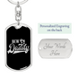 New Daddy Swivel Keychain Dog Tag Stainless Steel or 18k Gold-Express Your Love Gifts