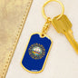 New Hampshire State Flag Keychain Dog Tag Stainless Steel or 18k Gold-Express Your Love Gifts