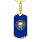 New Hampshire State Flag Keychain Dog Tag Stainless Steel or 18k Gold-Express Your Love Gifts