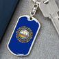 New Hampshire State Flag Keychain Dog Tag Stainless Steel or 18k Gold-Express Your Love Gifts