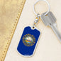 New Hampshire State Flag Keychain Dog Tag Stainless Steel or 18k Gold-Express Your Love Gifts