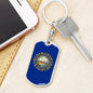 New Hampshire State Flag Keychain Dog Tag Stainless Steel or 18k Gold-Express Your Love Gifts