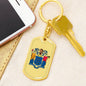 New Jersey State Flag Keychain Dog Tag Stainless Steel or 18k Gold-Express Your Love Gifts