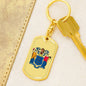 New Jersey State Flag Keychain Dog Tag Stainless Steel or 18k Gold-Express Your Love Gifts