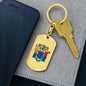 New Jersey State Flag Keychain Dog Tag Stainless Steel or 18k Gold-Express Your Love Gifts