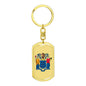 New Jersey State Flag Keychain Dog Tag Stainless Steel or 18k Gold-Express Your Love Gifts