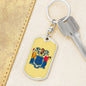 New Jersey State Flag Keychain Dog Tag Stainless Steel or 18k Gold-Express Your Love Gifts