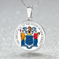 New Jersey State Seal Necklace Circle Pendant Stainless Steel or 18k Gold 18-22"-Express Your Love Gifts